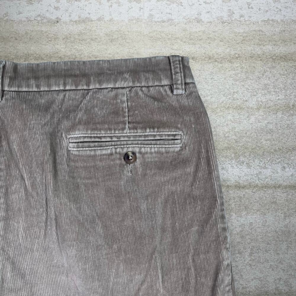 Vintage Y2K Corduroy Pants 38x30 Baggy Wide Leg Fit Tan Pleated Front - Picture 3 of 4
